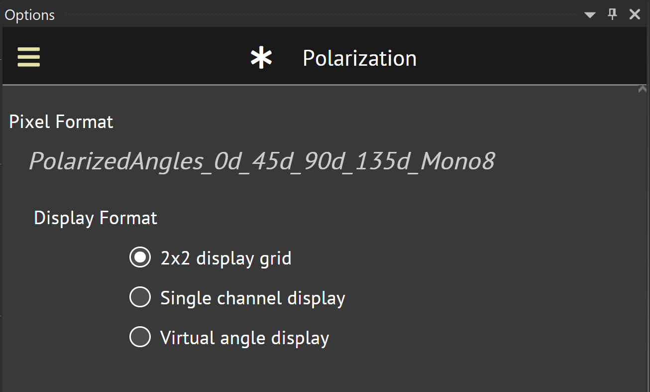 2x2 polarization display grid