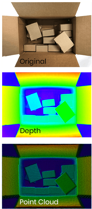 3D images of cardboard boxes- Depth Image