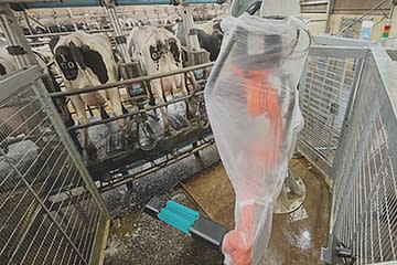 Automating Dairy Farm Hygiene with 3D Vision and Robotics