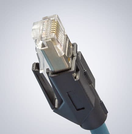 M12 auf RJ45 IP67 Cat6a Kable – 15,0m, Dunkelgrün