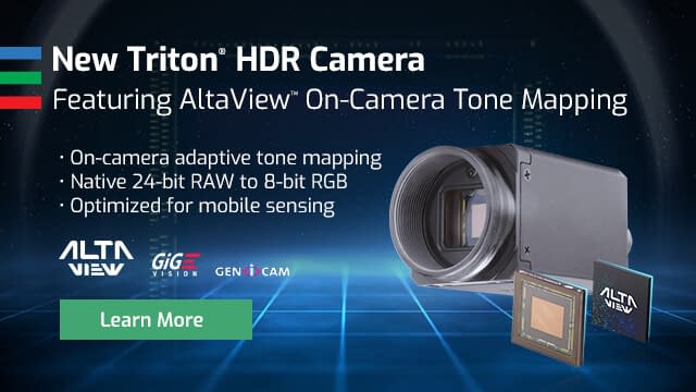 Triton HDR with AltaView adaptive tone mapping and IMX490 CMOS Sensor