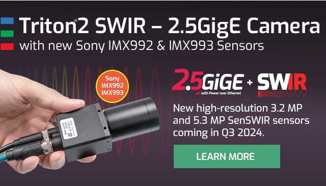 Triton SWIR 2.5GigE Camera Featuring High Resolution SWIR Sensors