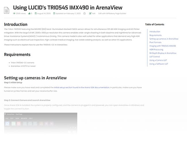 Using IMX490 In ArenaView