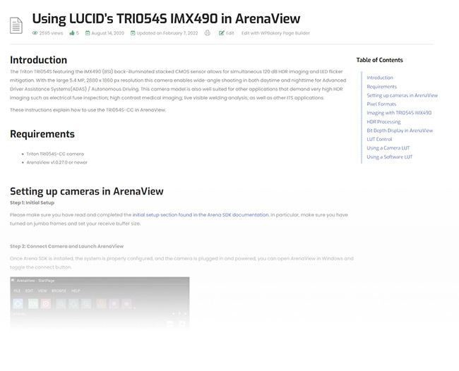 Using IMX490 In ArenaView
