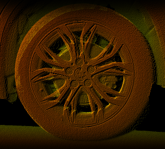 3D Time-Of-Flight Point Cloud wheel