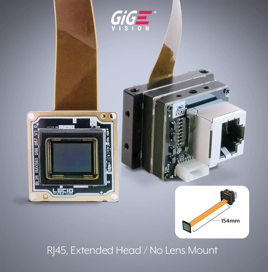 Phoenix GigE camera with remote extended no lens mount head