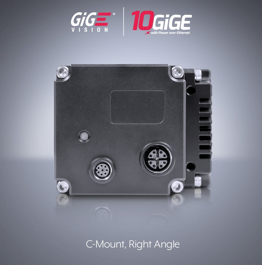 Atlas10 10GigE Camera - Right Angle Case - Rear