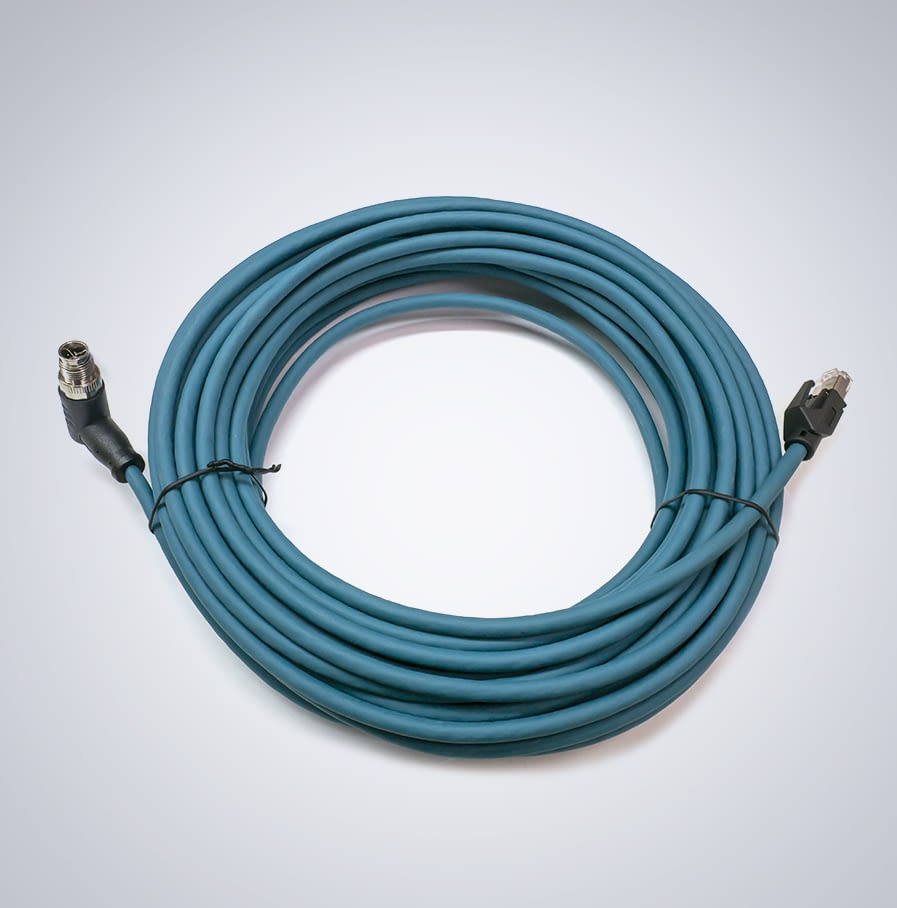M12 to RJ45 IP67 Cat6a Cable – 5.0m, Dark Green - LUCID Vision Labs
