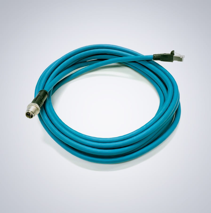 Amphenol M12 Ethernet IP67 Cable 2M