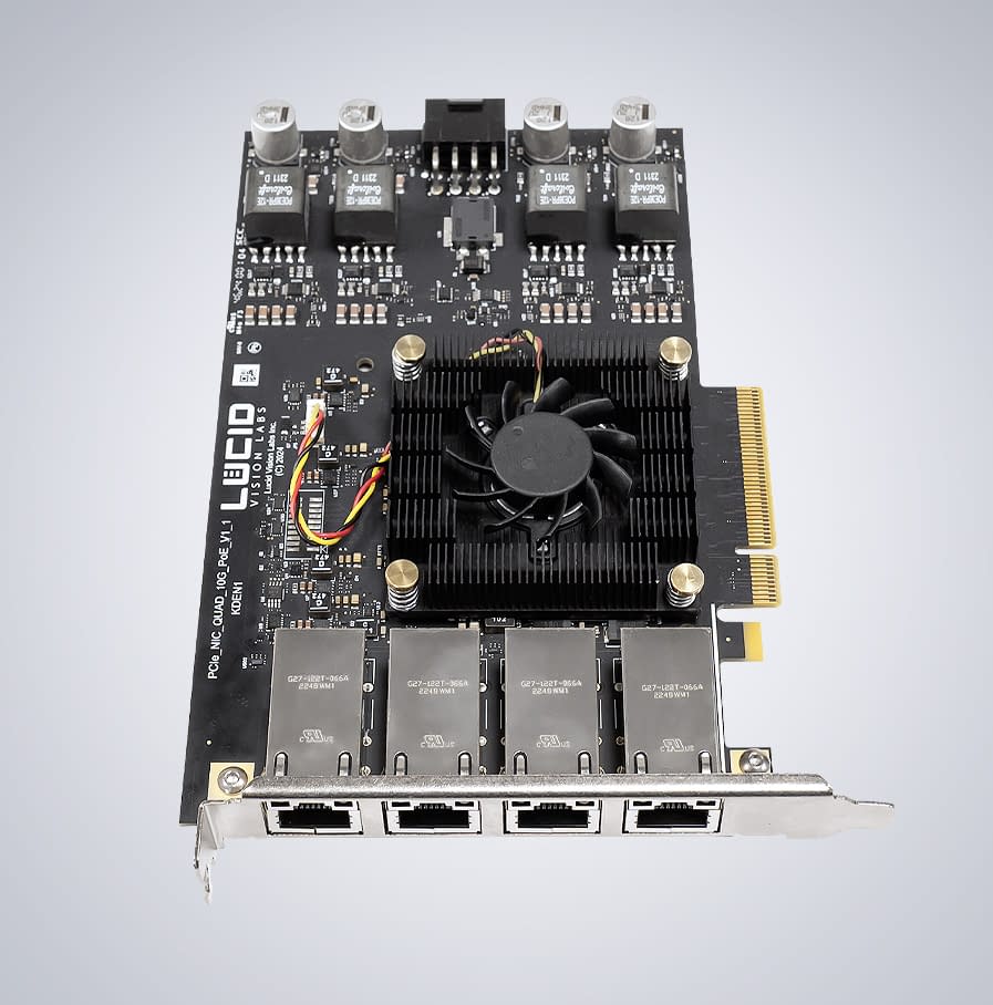 LUCID 4-CH 10G/1G RDMA PoE+ (Per-Port Isolated) Host Channel Adapter (HCA) Network Card