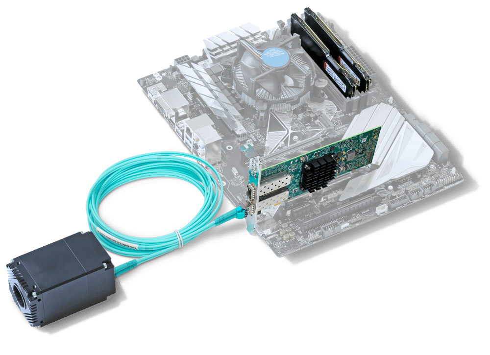 Atlas25 25GigE RDMA Camera connected to Motherboard