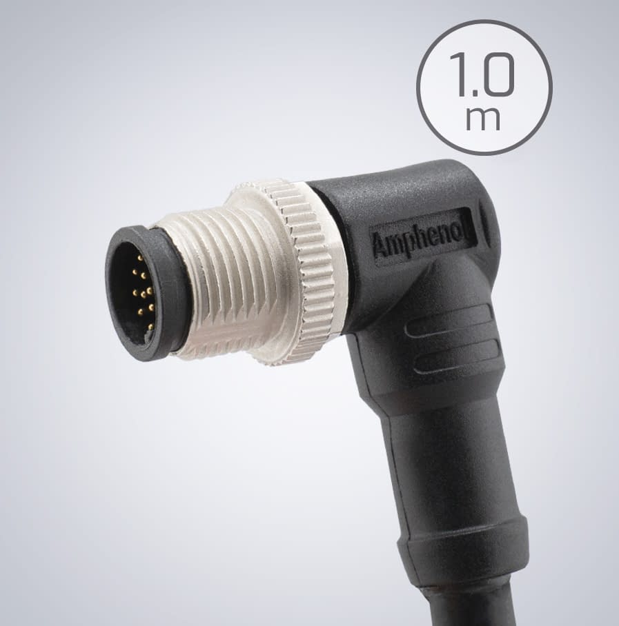 M12 GPIO 17-pin Cable [Right Angle, Down] – 1.0m (Amphenol)