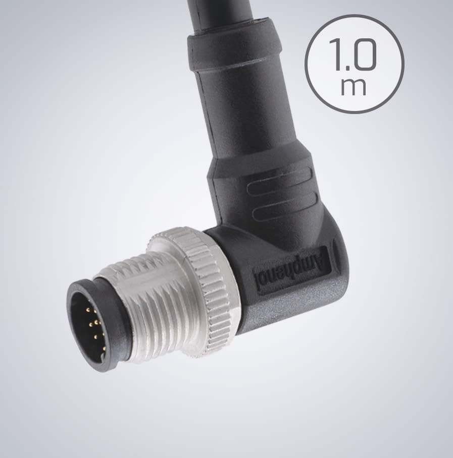 M12 GPIO 17-pin Cable [Right Angle, Up] – 1.0m (Amphenol)