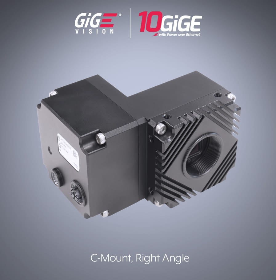 Atlas10 10GigE Camera - Right Angle Case - Front