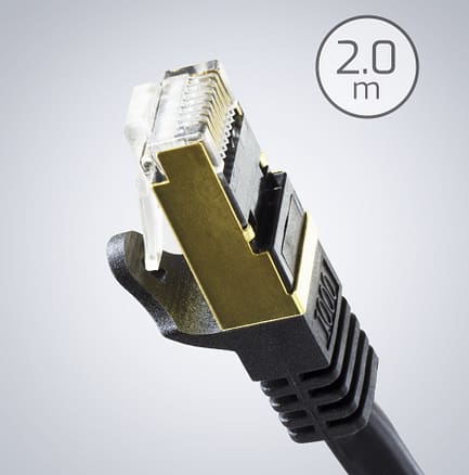 2m, CAT6Aケーブルブラックシールド加工爪折れ防止カバー付きSTP