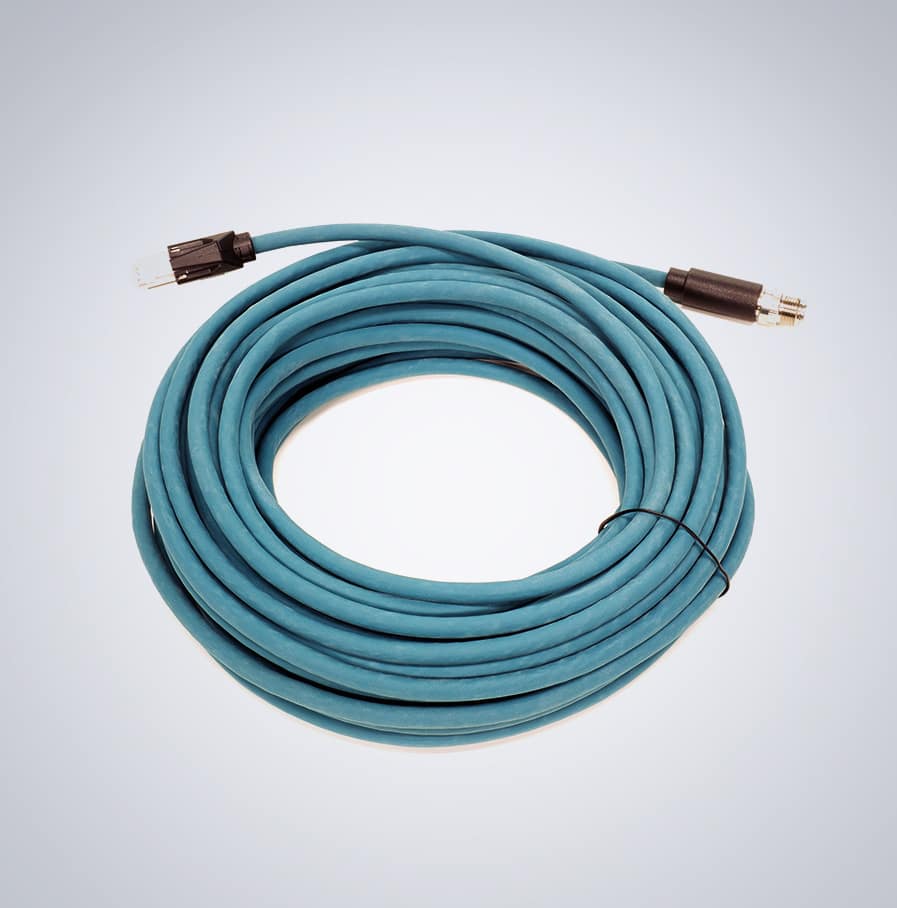 M12 auf RJ45 IP67 Cat6a Kable – 15,0m, Dunkelgrün