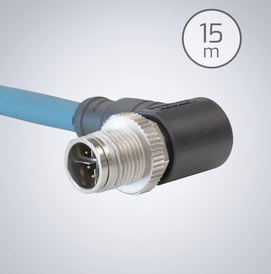 CAB-MR-15M-RA3-A IP67 M12 Cable, right angle side for Atlas& helios, 5m, CAB-MR-15M-RA3-A