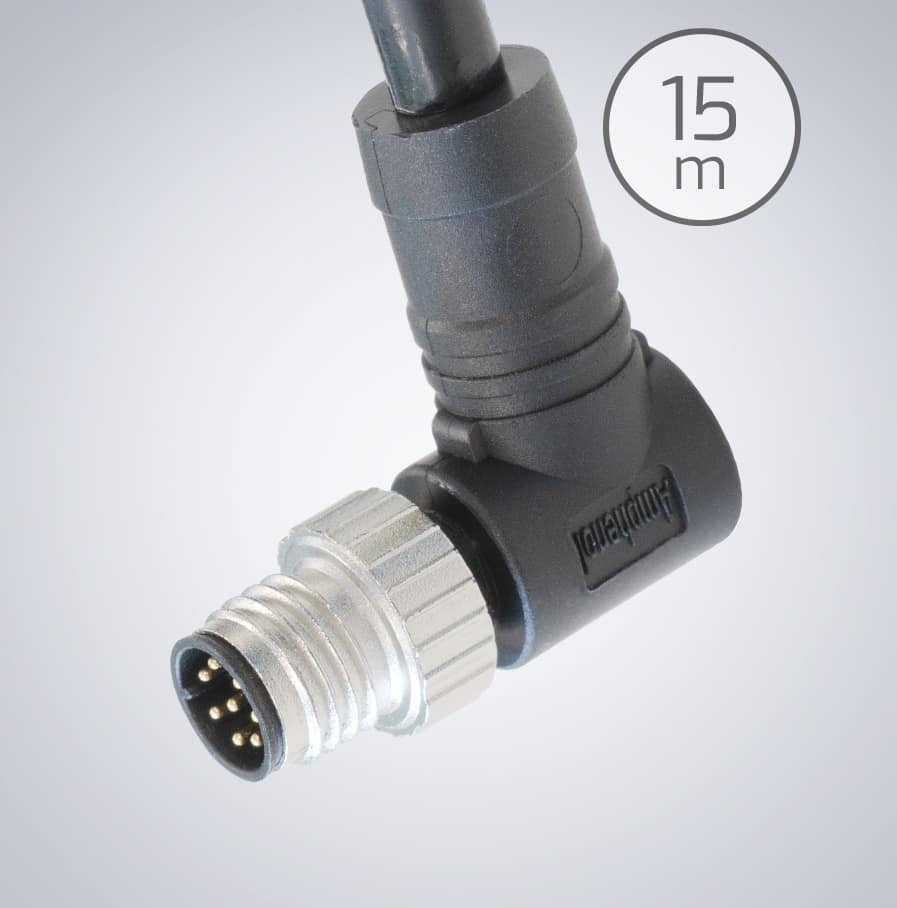 GPIO-M8-15M-RA2-A IP67 GPIO Cable M8, Right Angle 5m GPIO-M8-5M-RA2-A